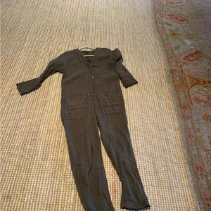 James Perse linen army green jumpsuit. Size 0